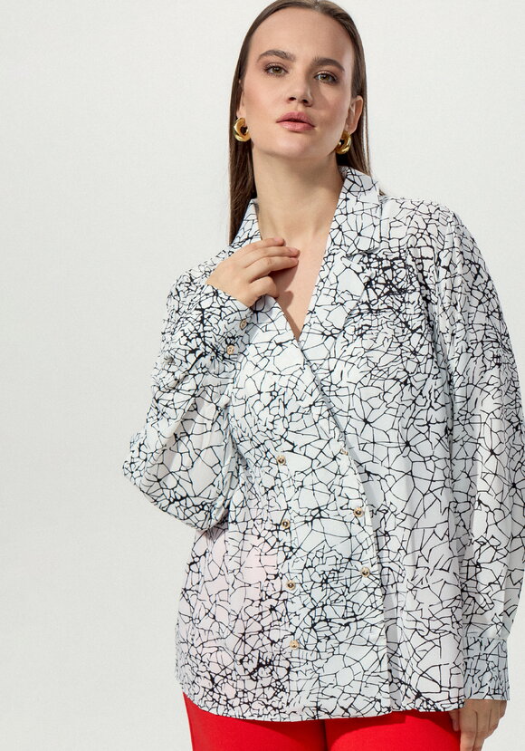 Блуза с отложным воротником двубортная шир.  580, рис. 12