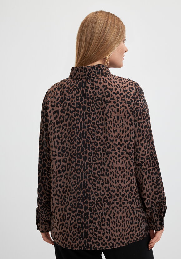 Блуза с анималистическим принтом и кружевом шир.  580, рис. 4