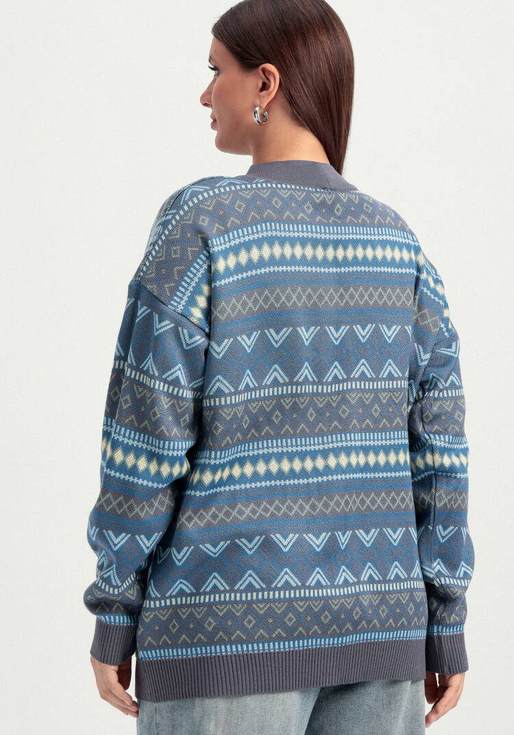 Кардиган жаккардовый с рисунком на пуговицах шир.  750, рис. 11