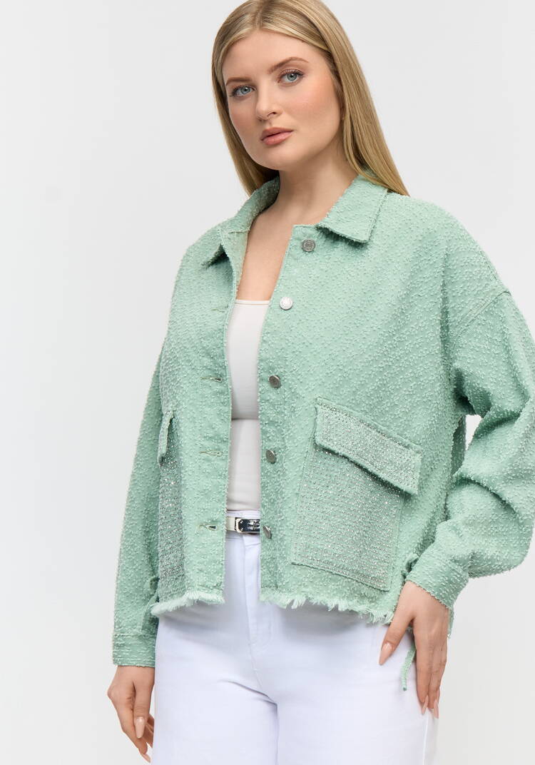 Куртка со стразами Инесса шир.  750, рис. 1