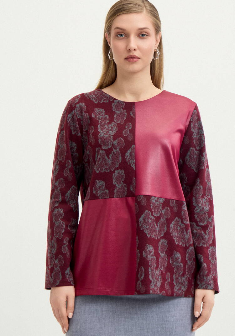 Блуза из комбинированной ткaни шир.  750, рис. 4