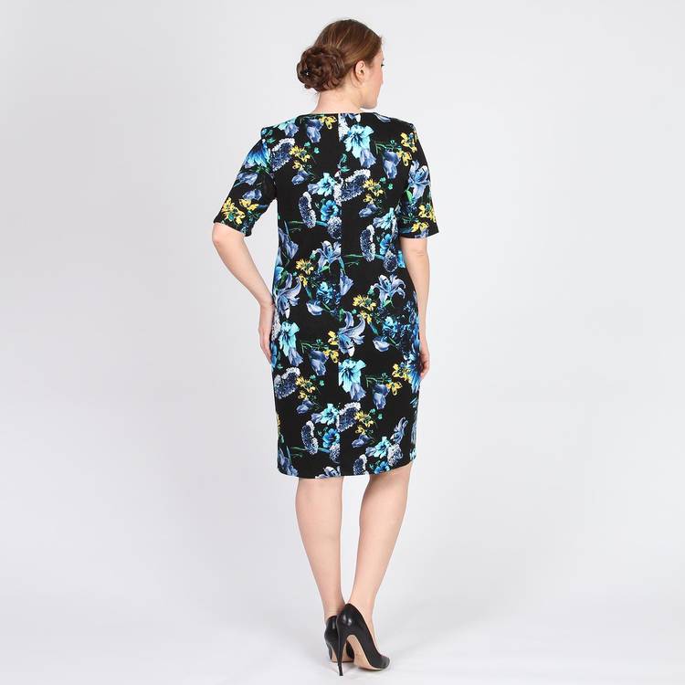 Платье с принтом цветы шир.  750, рис. 5