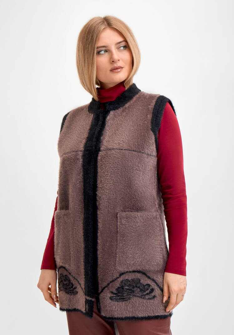 Жилетка из экомеха Розали шир.  750, рис. 10