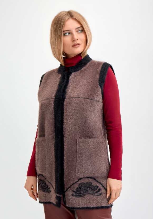 Жилетка из экомеха Розали шир.  580, рис. 10