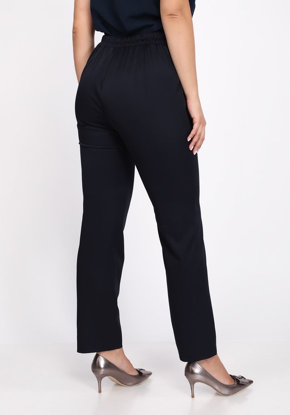 Брюки на резинке прямого кроя однотонные шир.  580, рис. 6