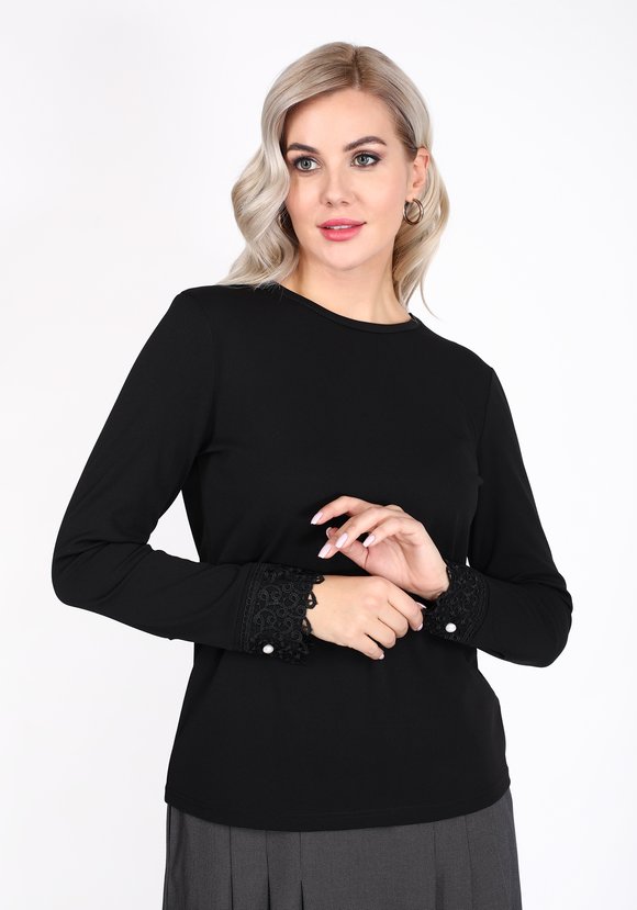 Блуза с кружевными манжетами шир.  580, рис. 5