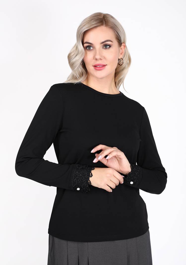 Блуза с кружевными манжетами шир.  750, рис. 5