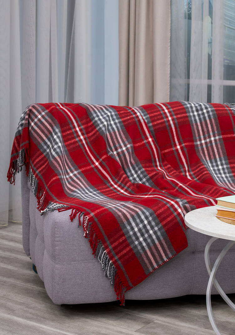 Плед с бахромой Хлопковый жаккард шир.  750, рис. 21