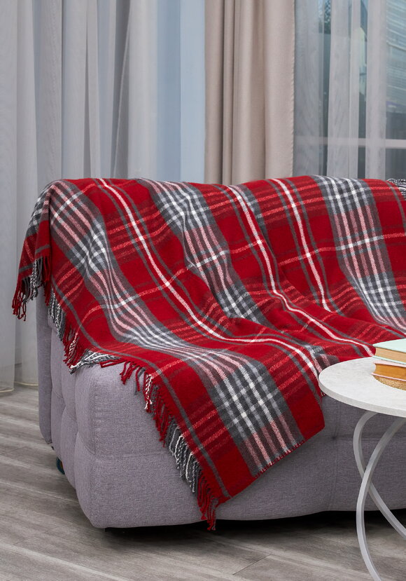 Плед с бахромой Хлопковый жаккард шир.  580, рис. 21