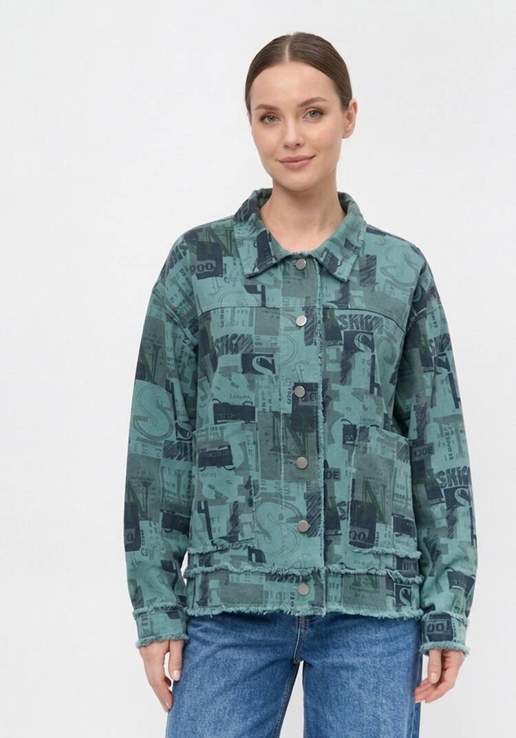 Джинсовая куртка с принтом Джерси шир.  750, рис. 3