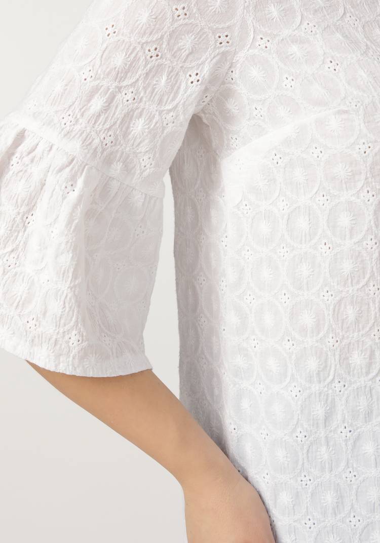 Блуза из шитья с воланом по низу рукава шир.  750, рис. 5