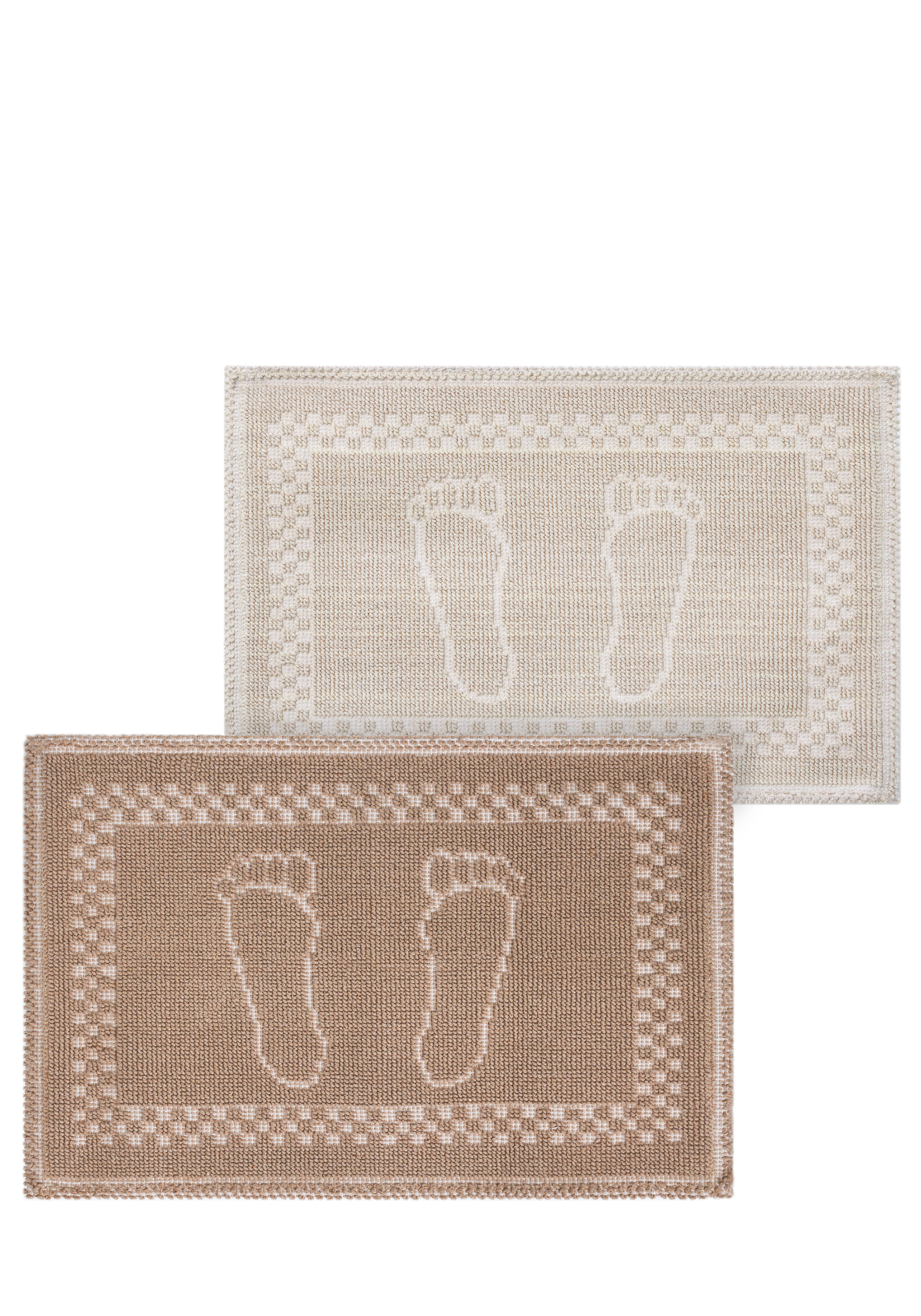 

Коврик хлопковый, 2 шт., Экрю;бежевый