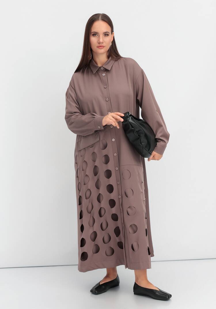 Платье-рубашка с перфорацией шир.  750, рис. 28