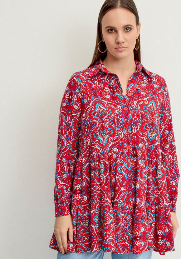 Блуза А-силуэта с ярусами шир.  580, рис. 18