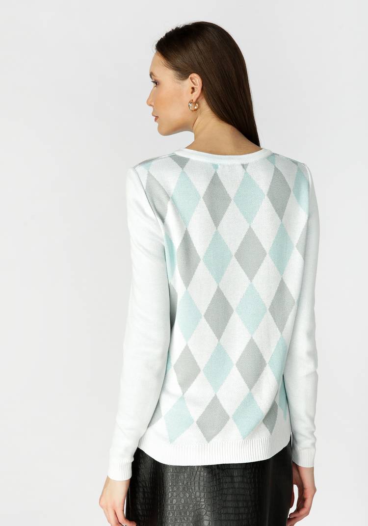 Кардиган с ромбами по полочке и спинке шир.  750, рис. 8