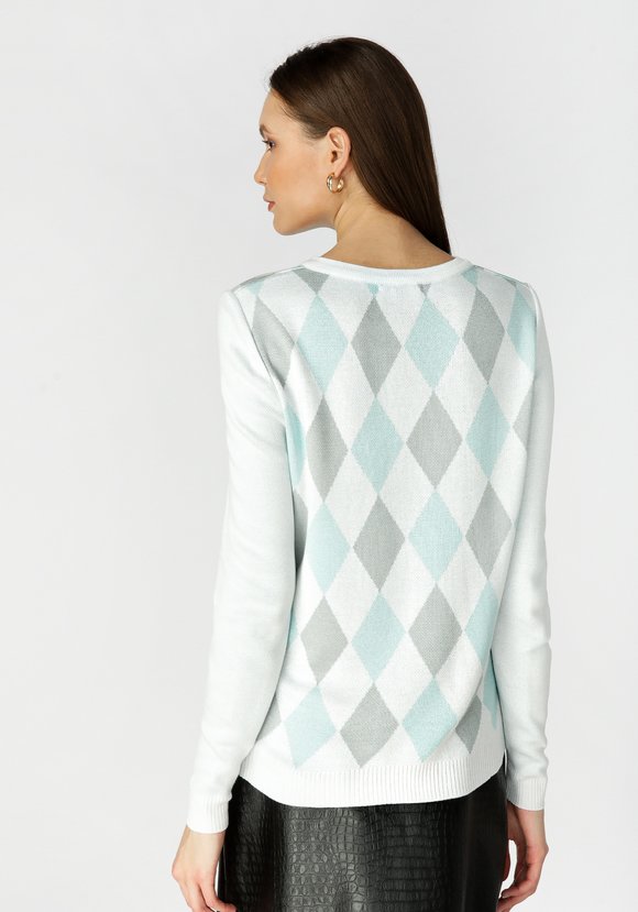 Кардиган с ромбами по полочке и спинке шир.  580, рис. 8