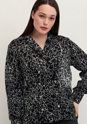 Блуза с отложным воротником двубортная