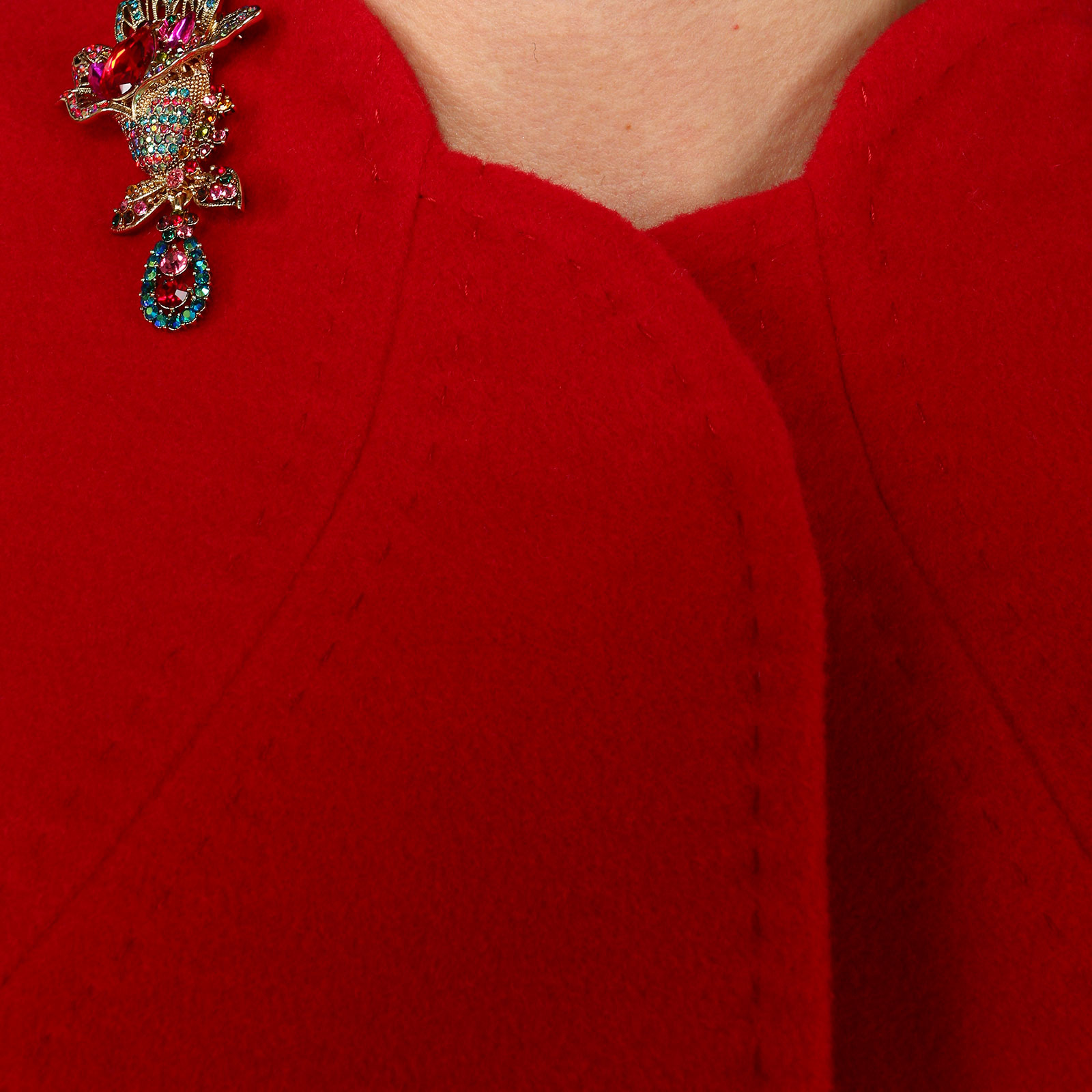 Пальто прямого кроя Fidan, размер 54, цвет красный рост 164 - фото 6