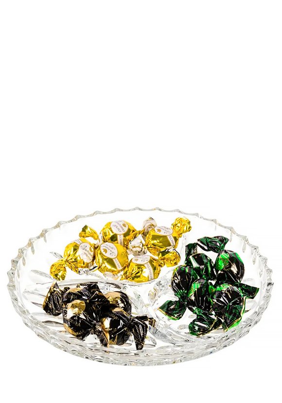 Стеклянная менажница с рельефными узорами шир.  580, рис. 2