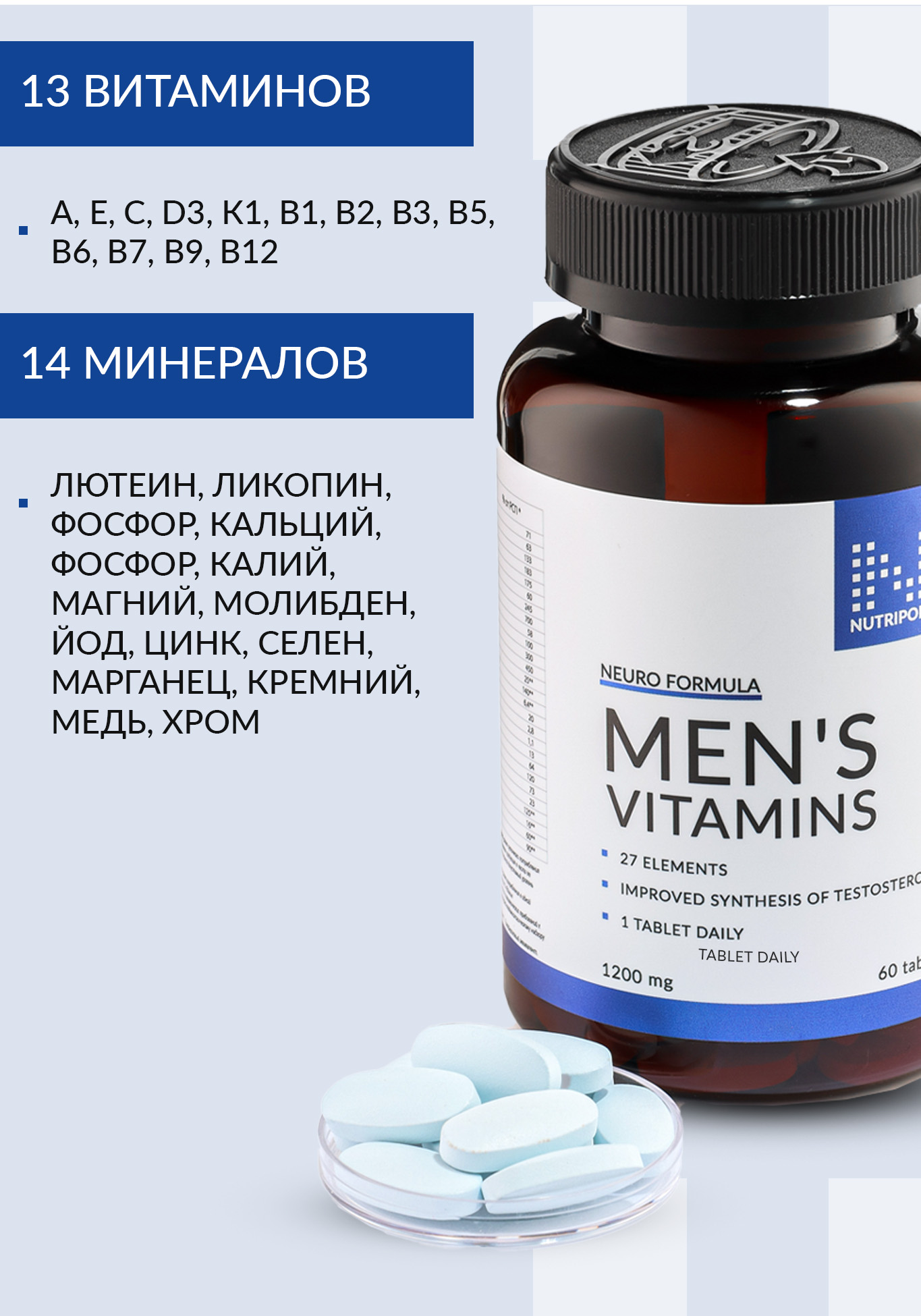 Men vitamin`s (Витамины для мужчин) NUTRIPOLIS - фото 4