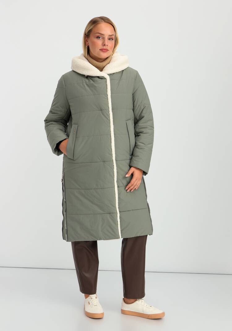 Пальто с капюшоном из меха шир.  750, рис. 20