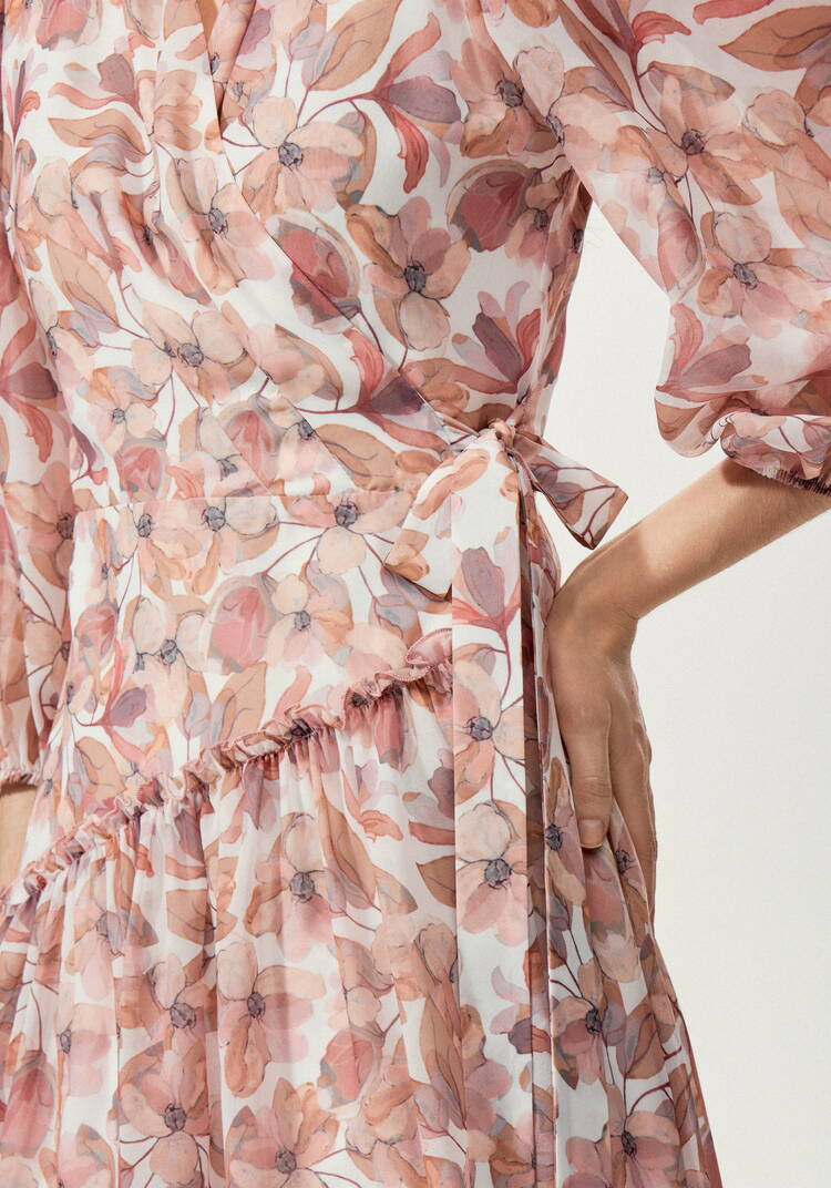 Платье на запах с флористическим принтом шир.  750, рис. 13