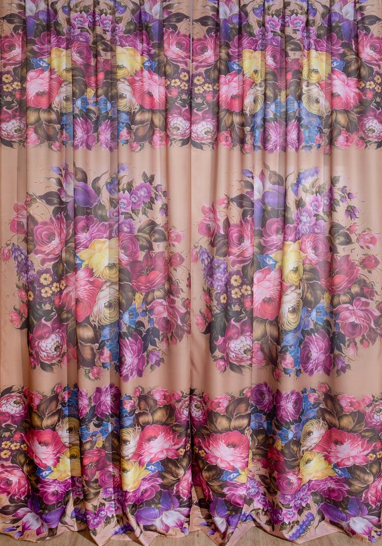 Фотошторы Цветочный мотив + тюль в подарок шир.  750, рис. 10