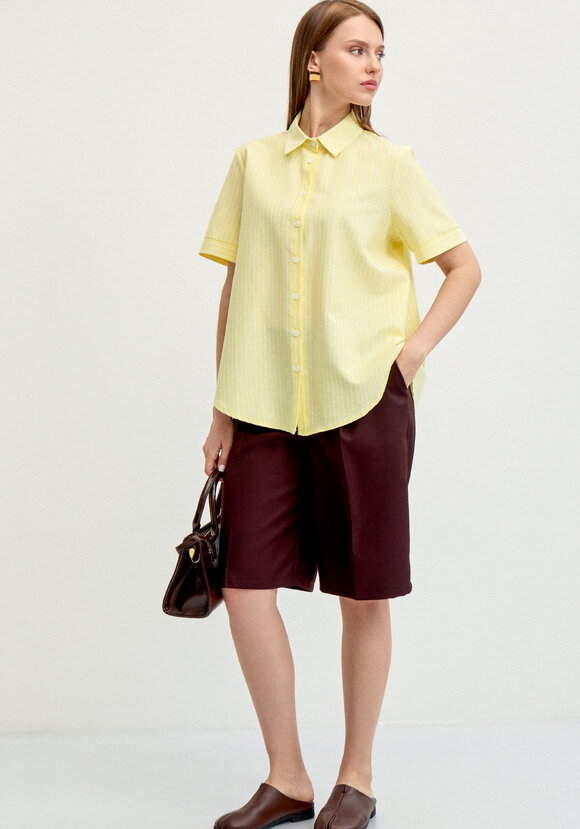 Блуза на пуговицах в вертикальную полоску шир.  580, рис. 10