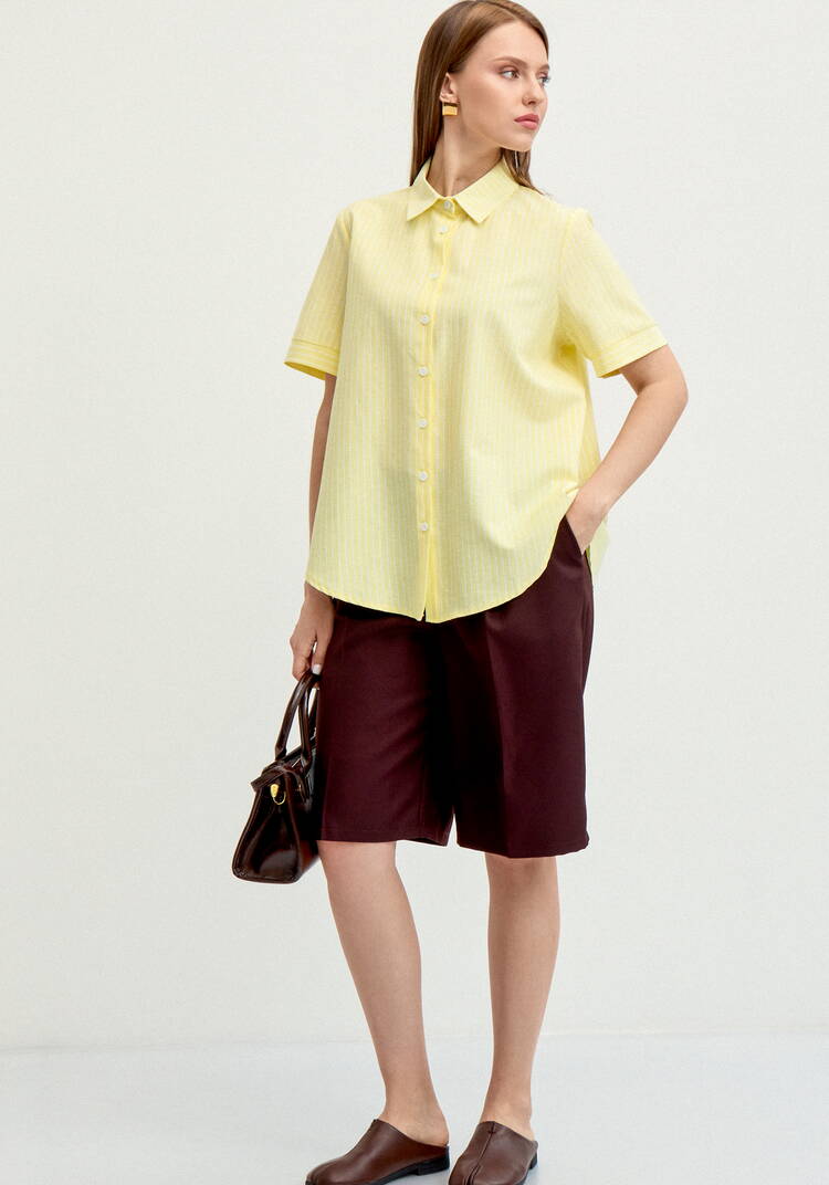 Блуза на пуговицах в вертикальную полоску шир.  750, рис. 10