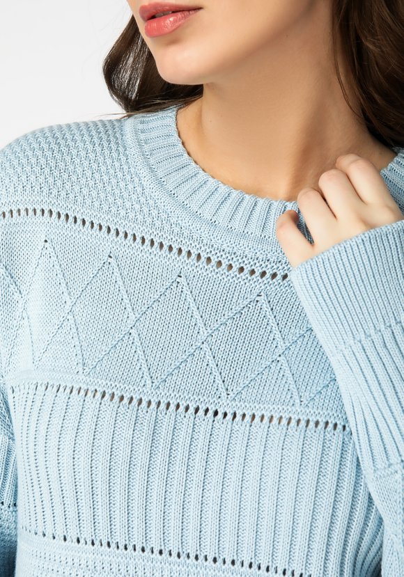 Джемпер женский со структурной вязкой шир.  580, рис. 4