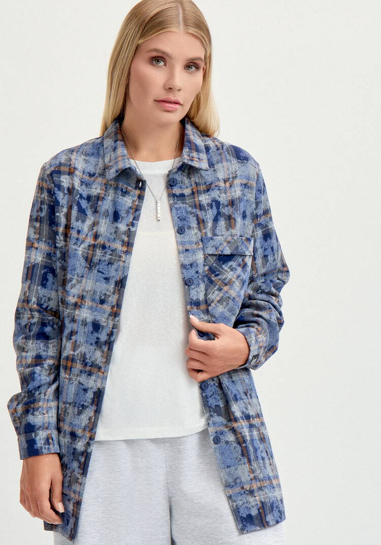 Рубашка в клетку на пуговицах с нашивкой шир.  750, рис. 9