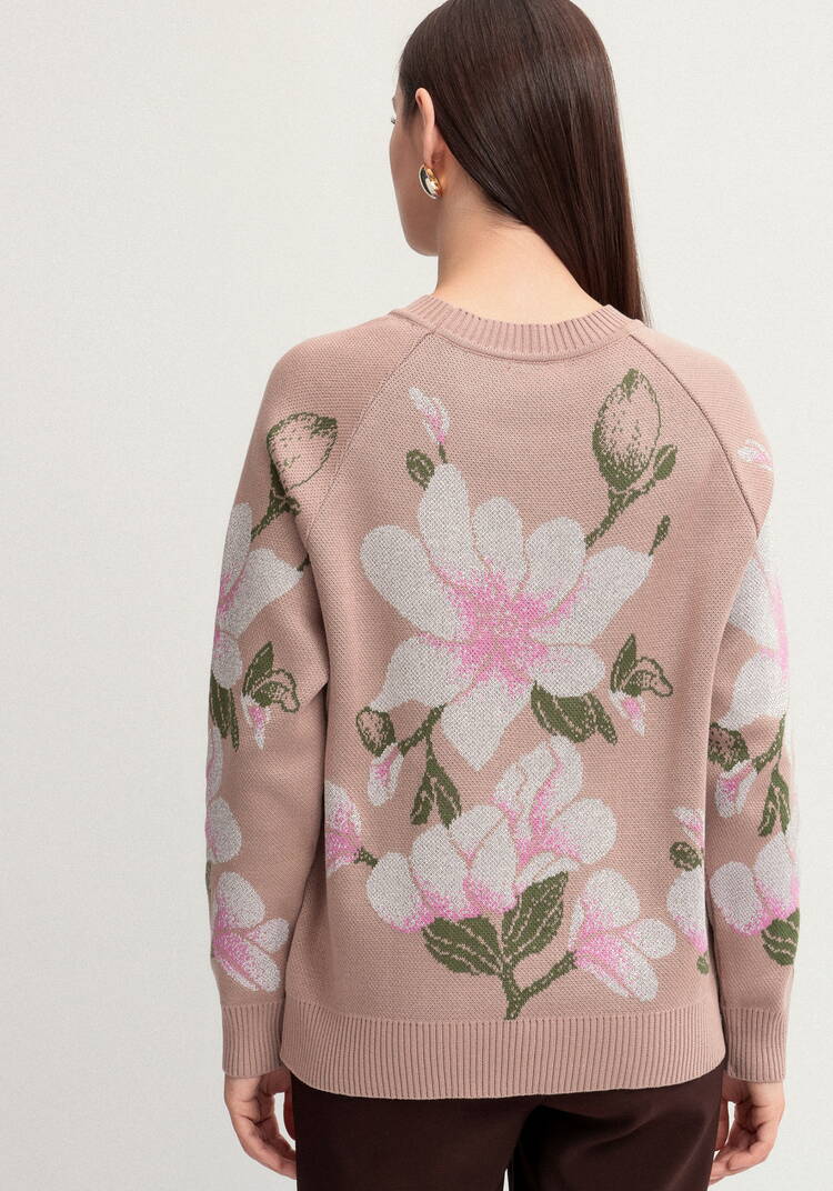 Джемпер с нежным цветочным орнаментом шир.  750, рис. 3