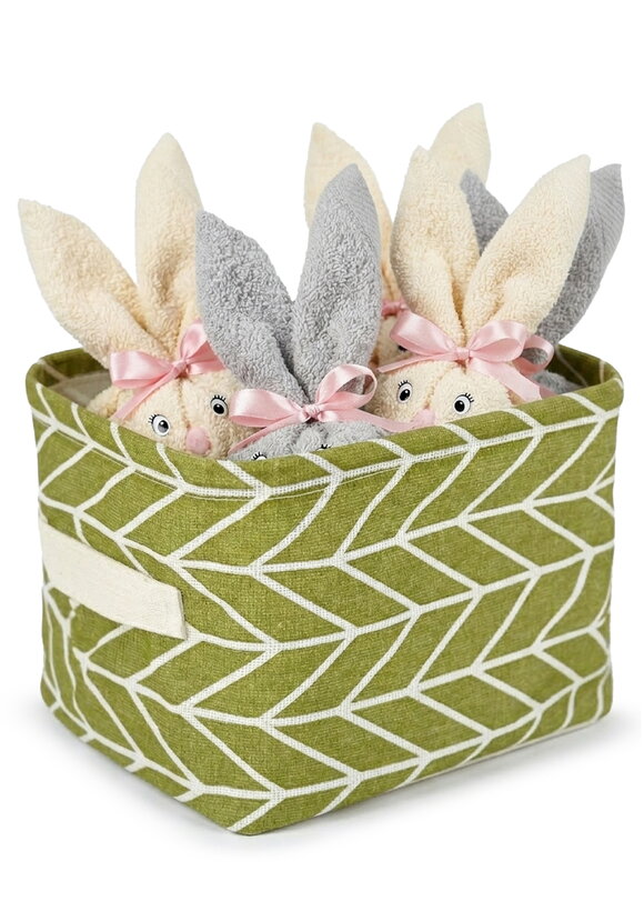 Полотенца Зайчики в корзинке, 5 шт. шир.  580, рис. 1