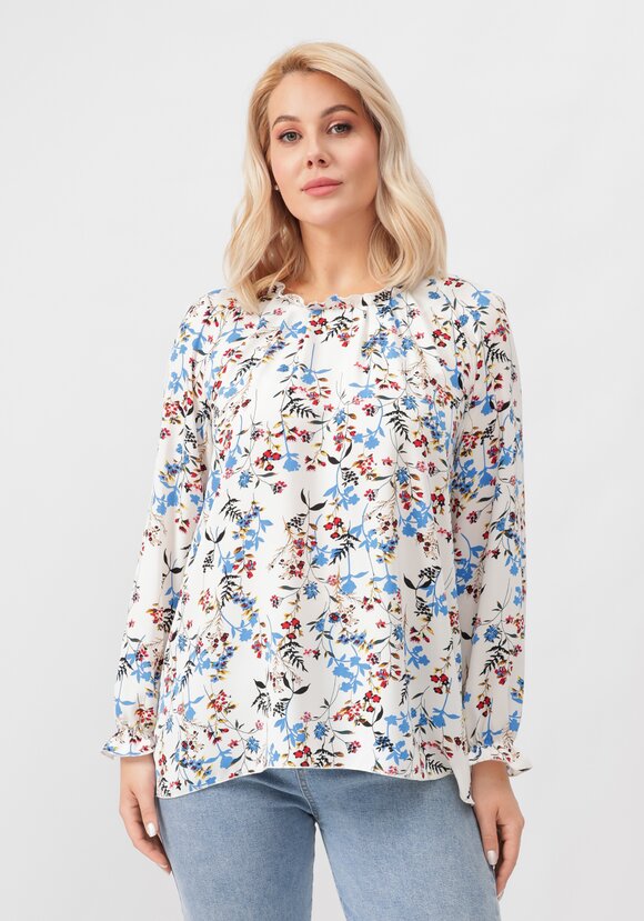 Блуза с цветочным принтом свободного кроя шир.  580, рис. 4