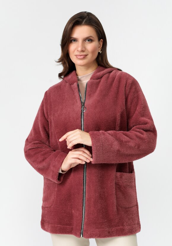 Толстовка плюшевая на молнии с капюшоном шир.  580, рис. 1