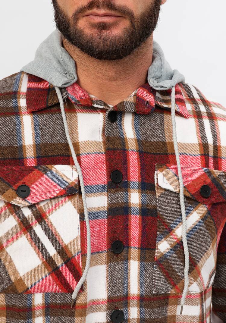 Рубашка с капюшоном в клетку шир.  750, рис. 5