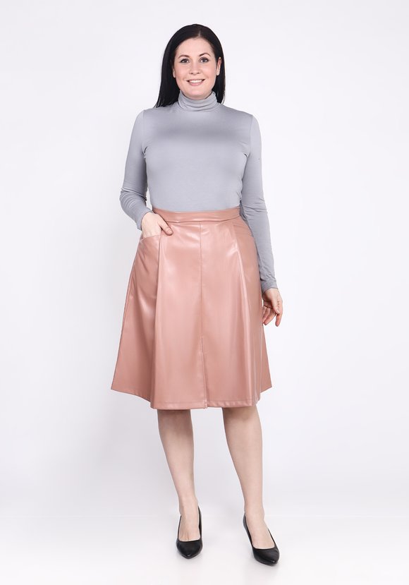 Юбка-трапеция из экокожи шир.  580, рис. 11