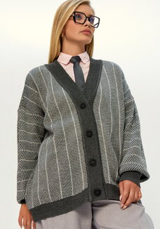 Кардиган монохромный с вертикальной полосой