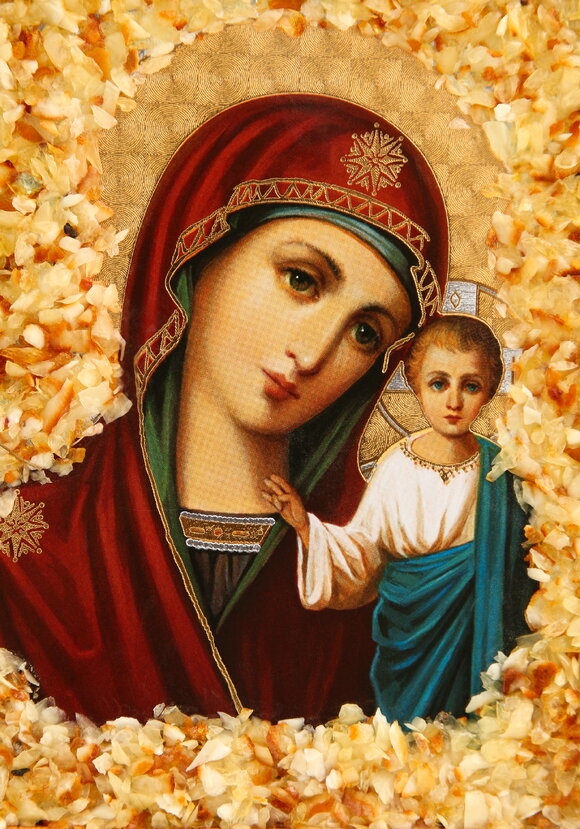 Икона Янтарная Неувядаемый цвет 14х17см. шир.  580, рис. 6