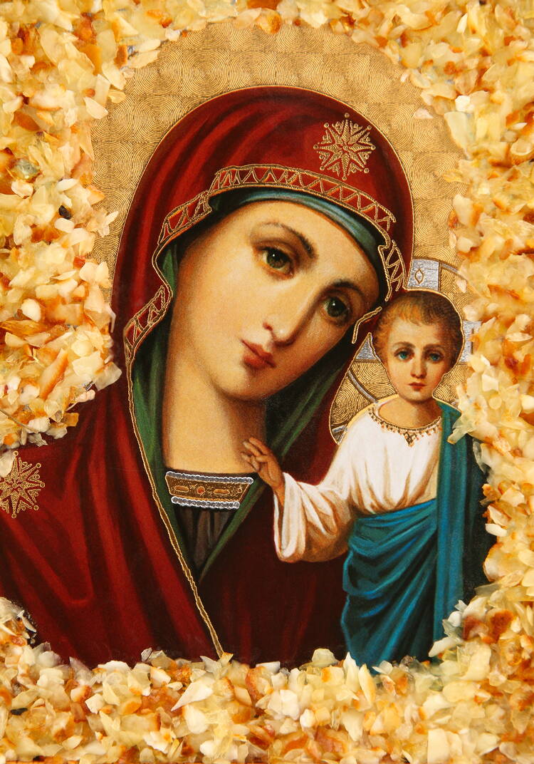 Икона Янтарная Неувядаемый цвет 14х17см. шир.  750, рис. 6