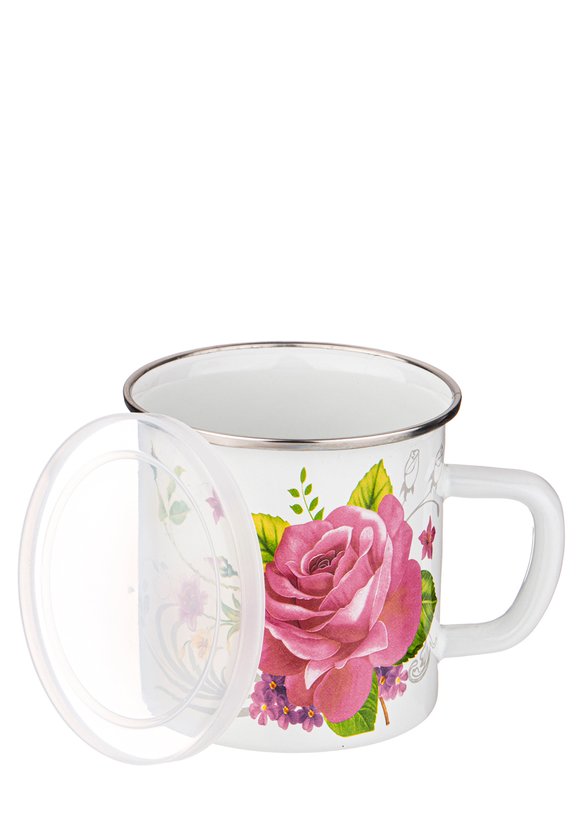 Кружка эмалированная с пластиковой крышкой шир.  580, рис. 8