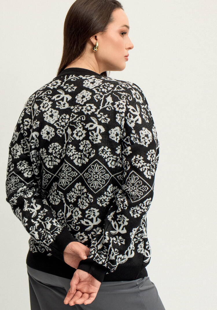 Джемпер с цветочным орнаментом из метанити шир.  750, рис. 3