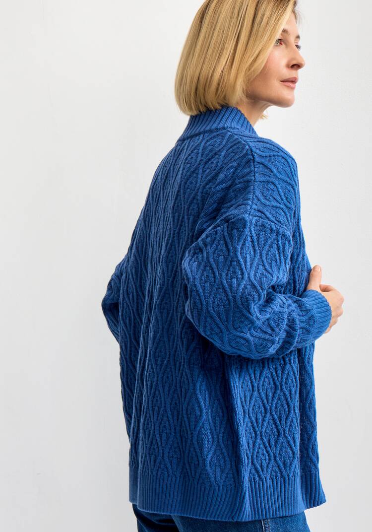 Кардиган на молнии с вязкой в виде ромбов шир.  750, рис. 13