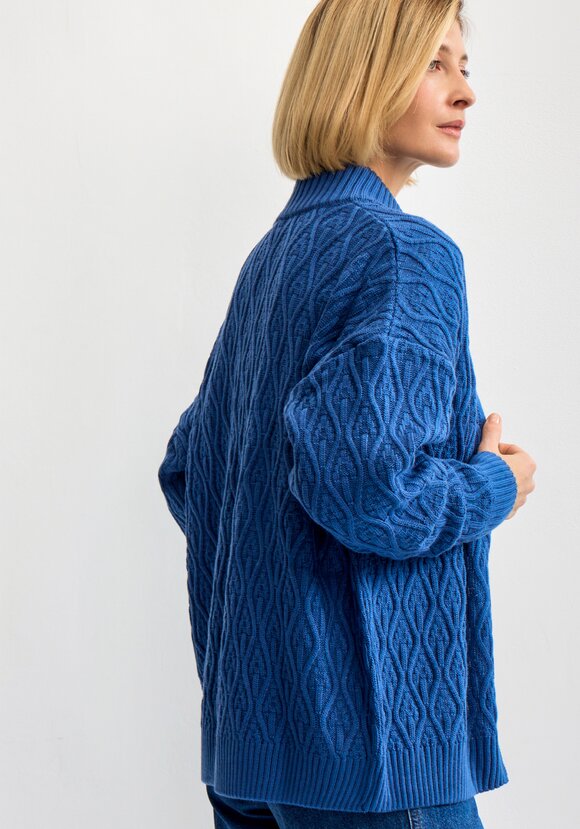 Кардиган на молнии с вязкой в виде ромбов шир.  580, рис. 13