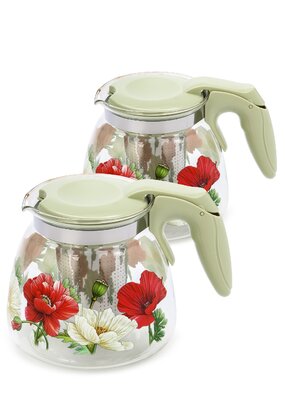 Заварочные стеклянные чайники, 2 шт.