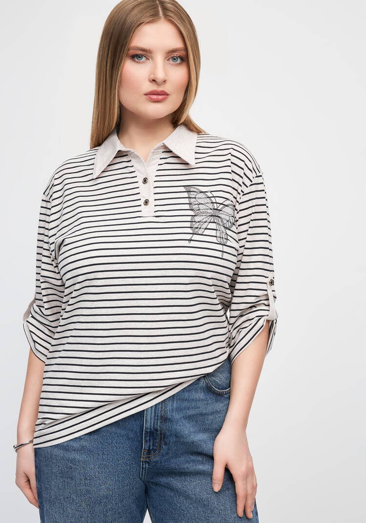 Поло с декором из страз шир.  750, рис. 1