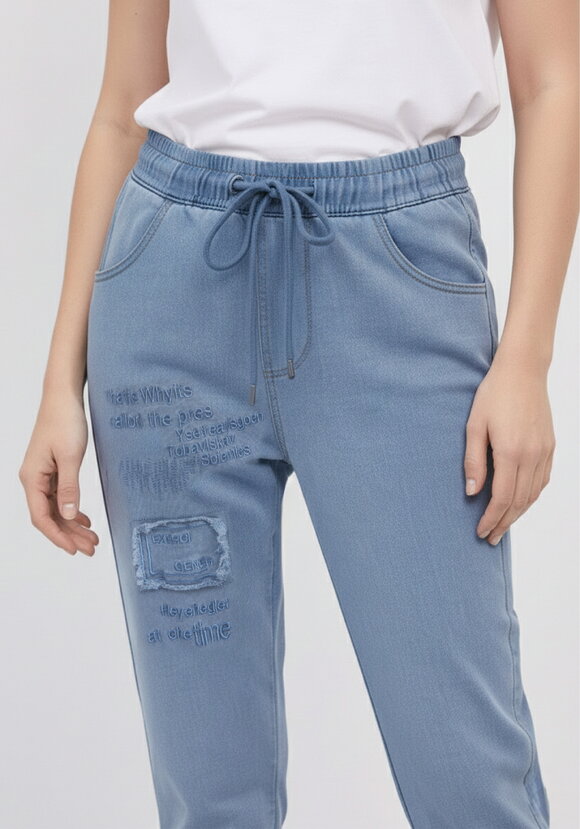 Джинсы с нашивкой шир.  580, рис. 5