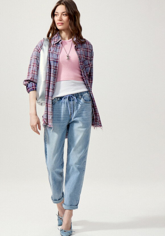 Джинсы с резинкой по поясу шир.  580, рис. 8