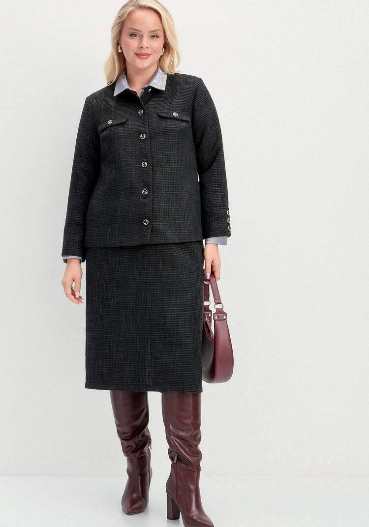 Пиджак из твида однобортный шир.  750, рис. 14