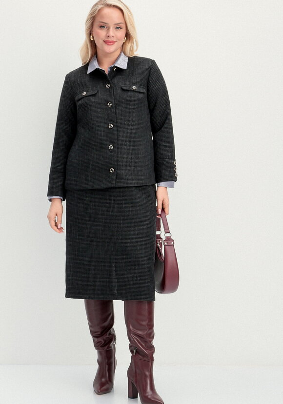 Пиджак из твида однобортный шир.  580, рис. 14